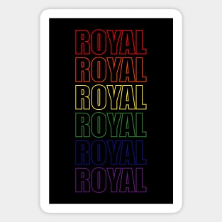 Simple Royal Non Binary Rainbow Typography Text Magnet